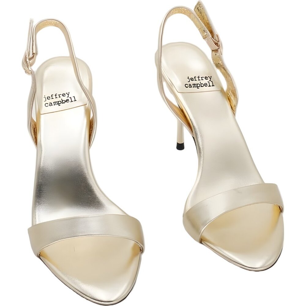 Jeffrey Campbell Go Getter Slingback Sandals Light Gold Metallic US 6M